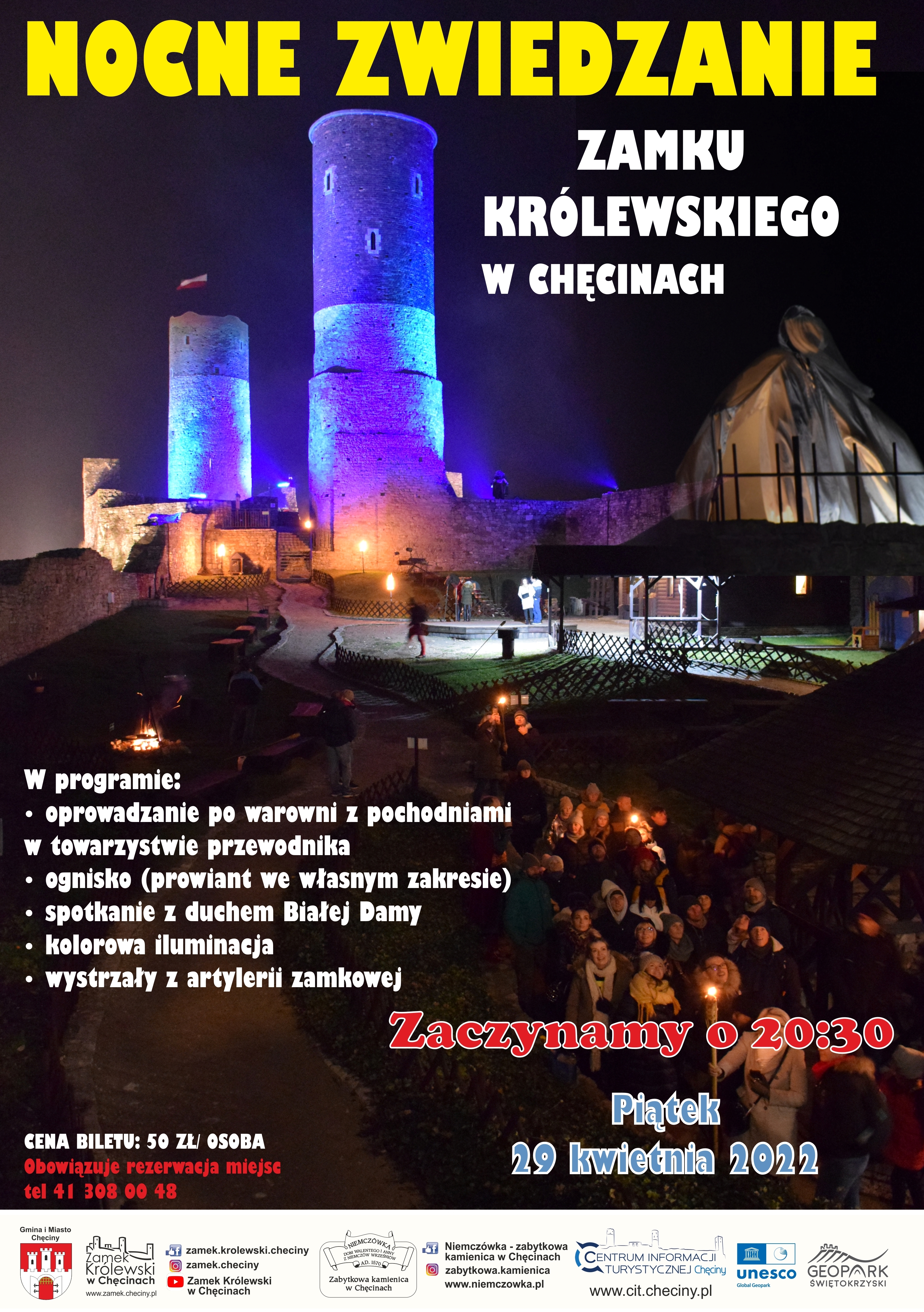 nocne zwiedzanie zamku